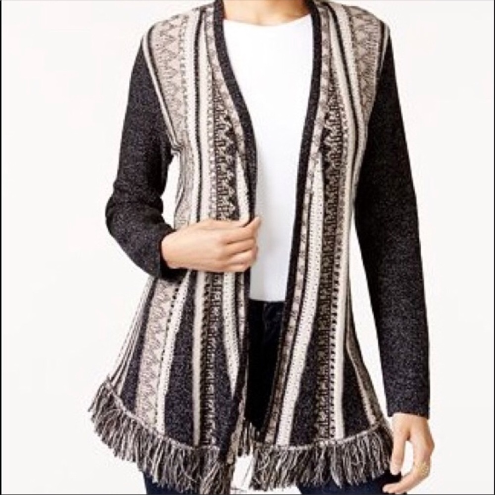 Style & Co Fringe Trim Sweater